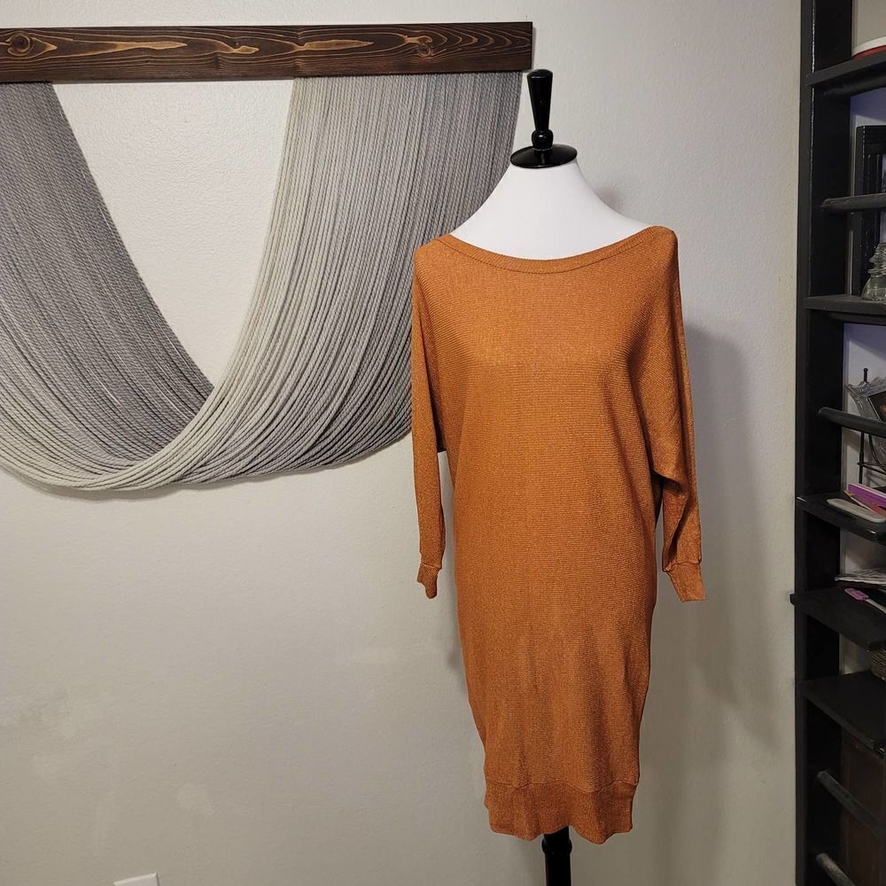 Michael Stars Metallic Rust Tunic Top OS